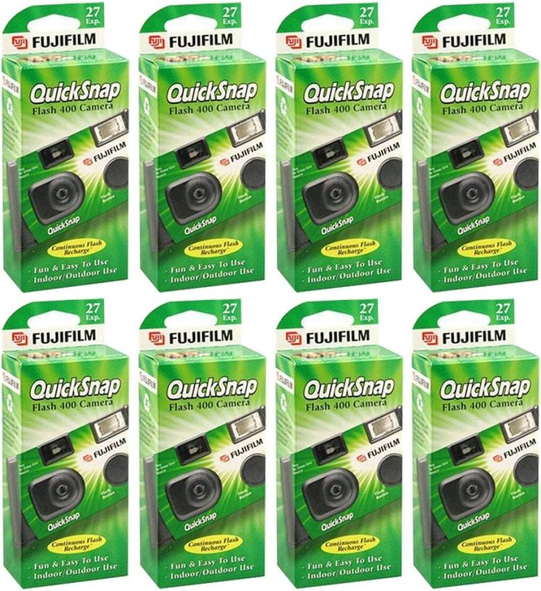 Fujifilm QuickSnap Flash 400 One Time Use 35mm Camera with Flash, 27 Exposures, 8-Pack