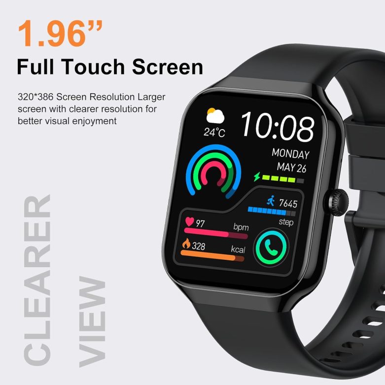 Smart Watch for Men Women, 1.96"HD Smartwatch (Answer/Make Call) with Heart Rate/Sleep Monitor/Pedometer/Spo2, 2025 New Fitness Watch 113+ Sport Modes, IP68 Waterproof Activity Tracker for Android iOS - Image 3