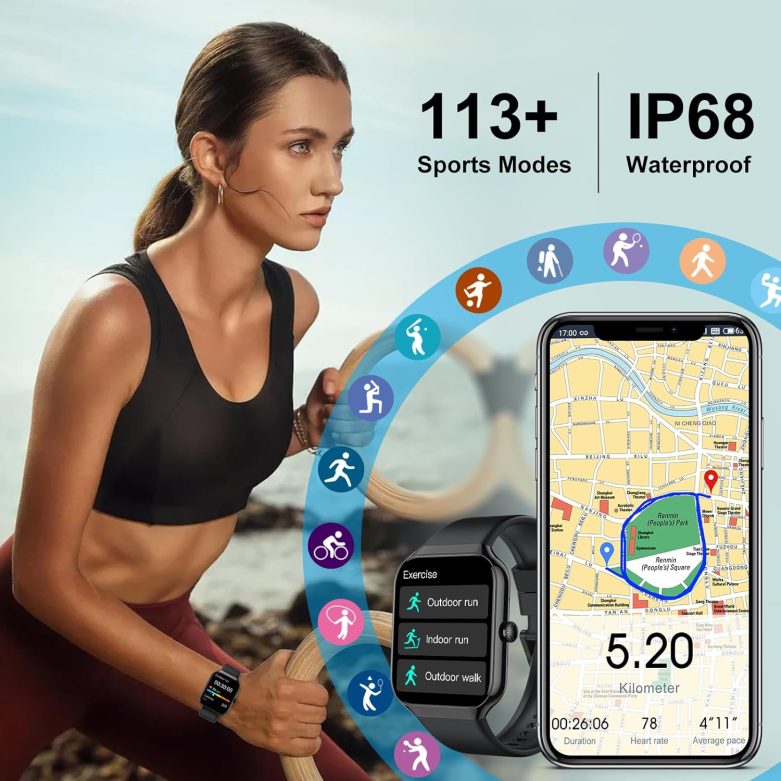 Smart Watch for Men Women, 1.96"HD Smartwatch (Answer/Make Call) with Heart Rate/Sleep Monitor/Pedometer/Spo2, 2025 New Fitness Watch 113+ Sport Modes, IP68 Waterproof Activity Tracker for Android iOS - Image 5