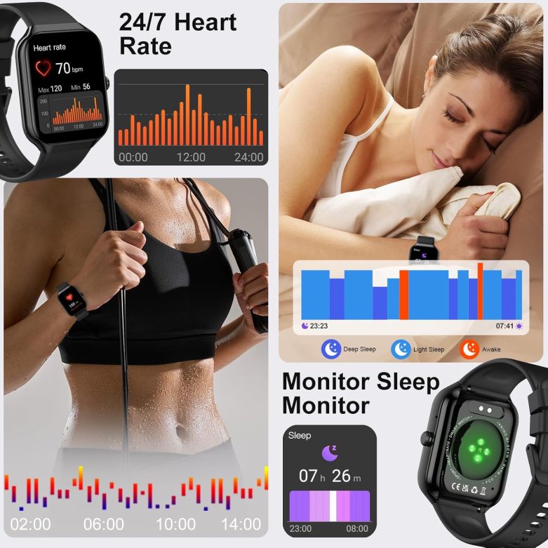 Smart Watch for Men Women, 1.96"HD Smartwatch (Answer/Make Call) with Heart Rate/Sleep Monitor/Pedometer/Spo2, 2025 New Fitness Watch 113+ Sport Modes, IP68 Waterproof Activity Tracker for Android iOS - Image 6