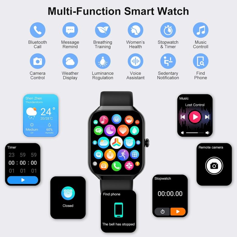 Smart Watch for Men Women, 1.96"HD Smartwatch (Answer/Make Call) with Heart Rate/Sleep Monitor/Pedometer/Spo2, 2025 New Fitness Watch 113+ Sport Modes, IP68 Waterproof Activity Tracker for Android iOS - Image 7