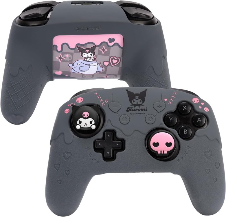 Switch Pro Controller Skin,Cute Soft Silicone Protective Cover Skin,Anti-Slip Protective Case for Switch Pro Controller with 2 Thumb Grip Caps and 1 Sticker